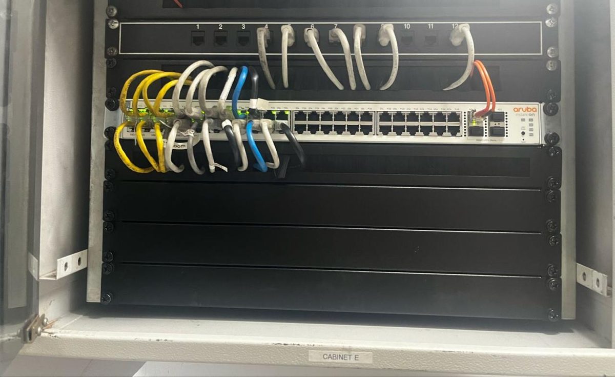 Network cabinet after tidy-up